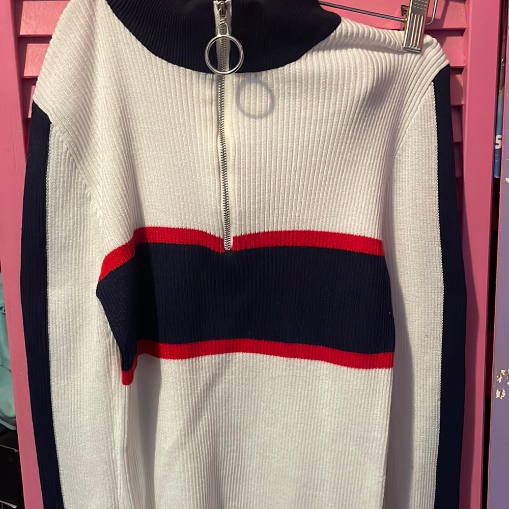 Blue, White, Red Sweatshirt